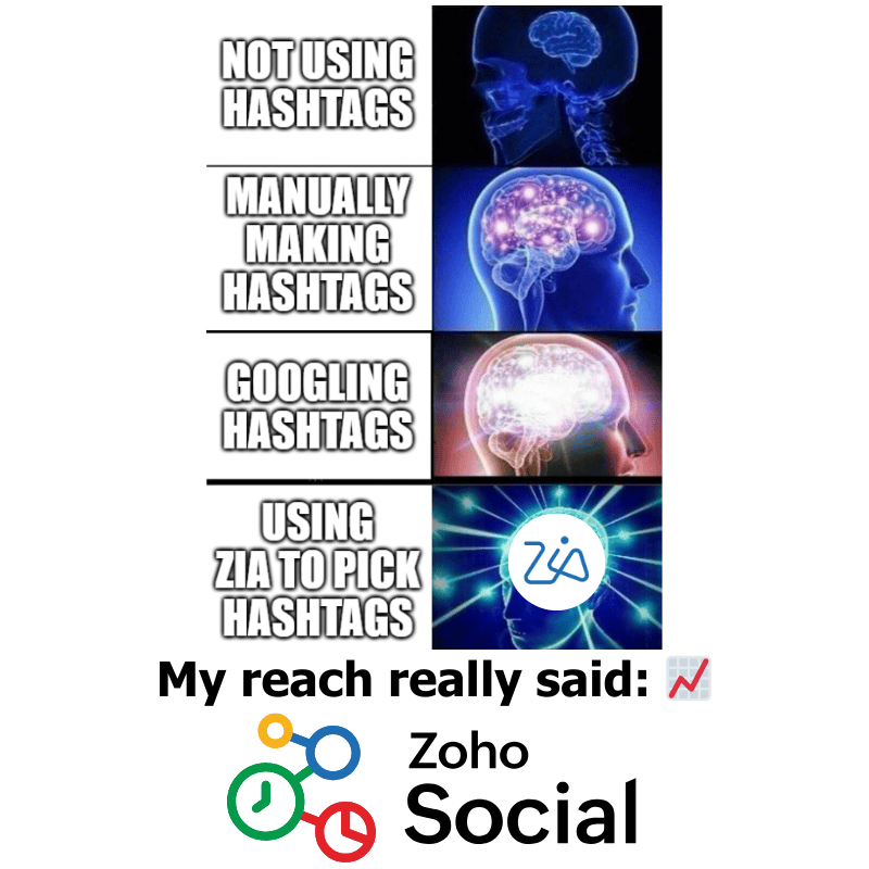 Use Zia in Zoho Social to Suggest Smart Hashtags